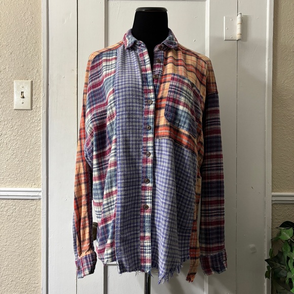BDG Multicolor Plaid Patchwork Shirt - Picture 10 of 14